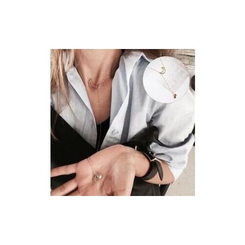 New fashion New Fashion Moon And Star Pendant Long Necklace Women Bijoux Jewelry Multi-function free shipping