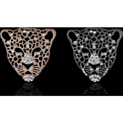 New Vintage Rhinestone Leopard Head Brooch Pins For Women And Men Animal Brooch Cute Accessories Animal Brooches Good Gift