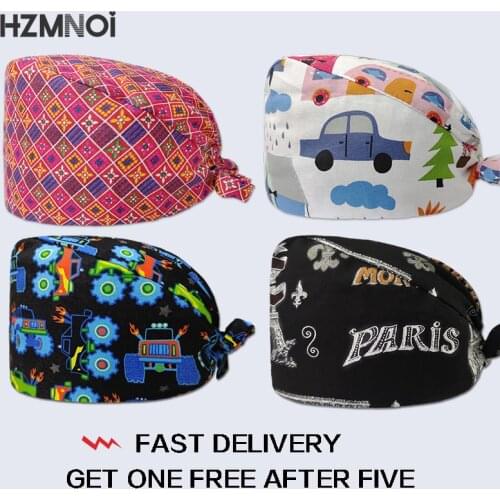 New Floral Printing Surgical Caps Woman Nurse Cap Surgeon Surgery Cap Dentist Cap Kitchen Laboratory Beauty Salon Scrub Cap