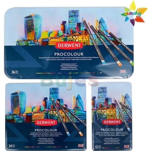 UK 12 24 36 72 color original derwent Procolour oily pencil set artist student drawing pencil school art set hand paint supplies