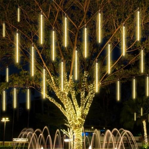 30/50CM Upgrade Meteor Shower Rain Light Falling Rain Lights For Christmas Tree Wedding Party Outdoor Cascading Light