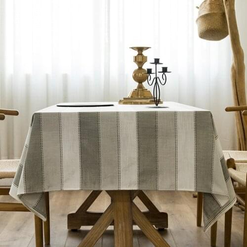 Europe stripe Table Cloth Rectangular Coffee Table Cotton Linen Dustproof Tablecloth Home Decorative Tea Table Covers