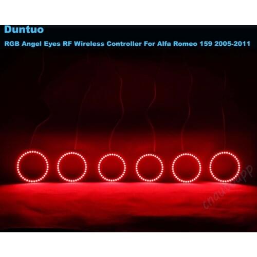 RGB Angel Eyes Multi-Color LED Car Headlight Ring DRL Wireless RF For Alfa Romeo 159 2005 2006 2007 2008 2009 2010 2011
