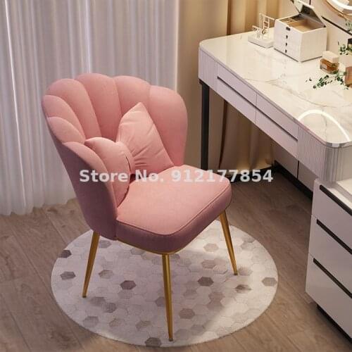 Light luxury chair home stool backrest girls bedroom makeup chair net red ins wind dining chair nail chair dressing stool