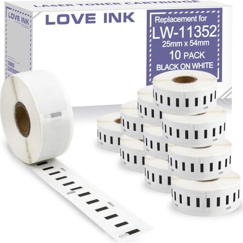Absonic 10 Roll for Dymo Replace LW 11352 Label 54mm*25mm 500 lables for LabelWriter 400 450 450Turbo Printer Seiko SLP 440 450