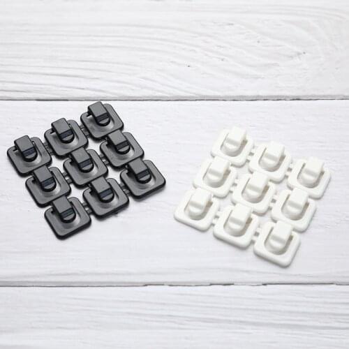 18 Pcs Self-adhesive Mini Wire Organizing Clip Network Data Cable Organizer Single Hook Fixed Wire Clip Wall Fixing Stickers