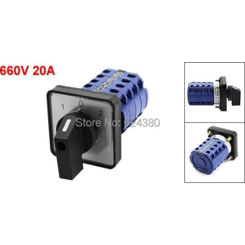 SZW26-20/D404.4 660V 20A Panel Mount Three 3 Position Universal Rotary Selector Cam Combination Changeover Switch 16 Screw