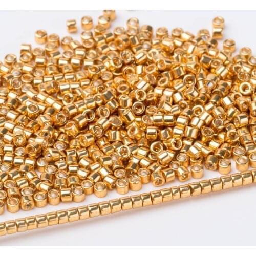 Taidian Miyuki Delica Beads 11/0 Galvanized Light Gold bohostyle For indigenous art producir joyería 1.6x1.3MM 20g/50g/bag