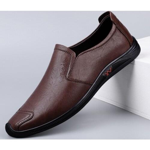 New Mens Loafers Genuine Leather Shoes Men Slip on Dress Man Shoes Driving Flats Male Casual Fashion Breathable Luxury Footwear