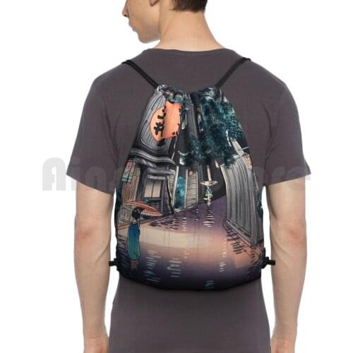 Ushigome Kagurazaka By Tsuchiya Koitsu Backpack Drawstring Bags Gym Bag Waterproof Ushigome Kagurazaka Ushigome