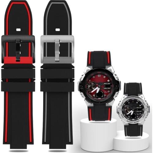 Waterproof Sports Rubber Watchband for Casio S-hock GST-B400 Waterproof Silicone Watch Band Men Straps Accessories
