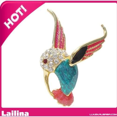 Jewelry costume rhinestone crystal handcrafted gift bird Hummingbird PIN brooch