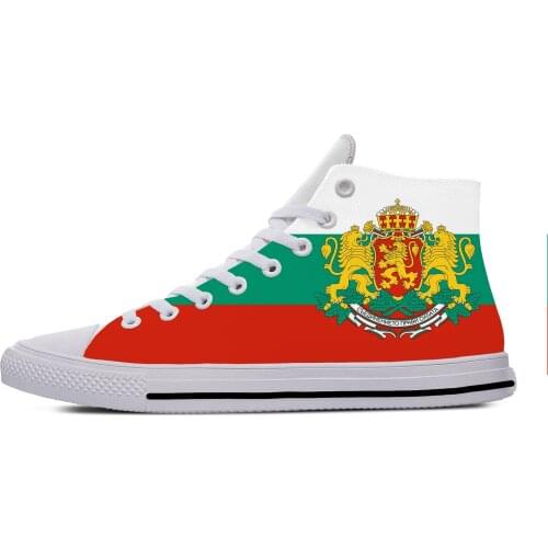 Bulgaria Bulgarian Republic Flag Patriotic Funny Casual Cloth Shoes High Top Lightweight Breathable 3D Print Men Women Sneakers