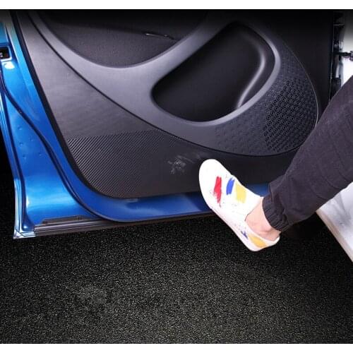Carbon Fiber Printed Car Door Panel Protection Pad Anti Kick Seat Side Sticker for Smart fortwo forfour 2015 2016 2017 2018