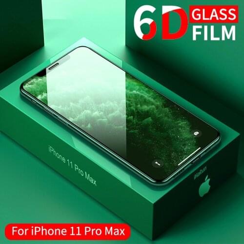 6D Tempered Glass For iPhone 11 Pro Max Screen Protector Curved Full screen For iPhone XS MAX XR X SE 7 8 Plus Cover Film case