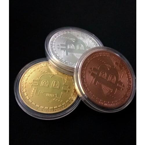 Gold Antique Bitcoin Collectible Art Commemorative Coin Collectible Gift Lucky Gold Plated Coin Bit BTC Metal Imitation40x3mm35g
