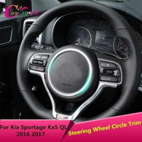 1Piece Stainless Steel Car Steering Wheel Decoration Trim Car Protection Circle Sticker for Kia Sportage Kx5 QL 2016 2017