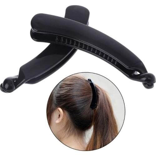 2 Pieces 11cm Banana Hair Clips Black Round Head Plastic Barrette Ponytail Holder DIY Hair Accessories New Arrival Good Quality