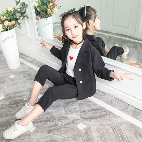 2019 Baby Spring Autumn Clothes for Children Clothing Set Long Sleeve Solid Jacket+Pants 2 pieces Kids Tracksuit Girls Set Suit