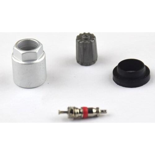 4 PIECES TIRE PRESSURE SENSOR REBUILD TPMS SERVICE NUT VALVE CORE GASKET CAP KIT