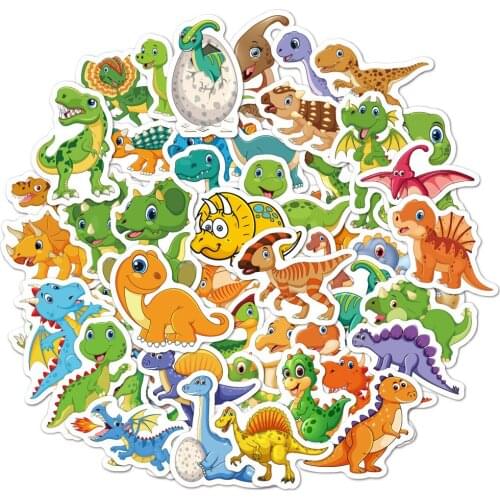 50Pcs Cute Dinosaur Decorative Stickers Scrapbooking DIY Diary Album Stick Label Decor Student Supply 2021