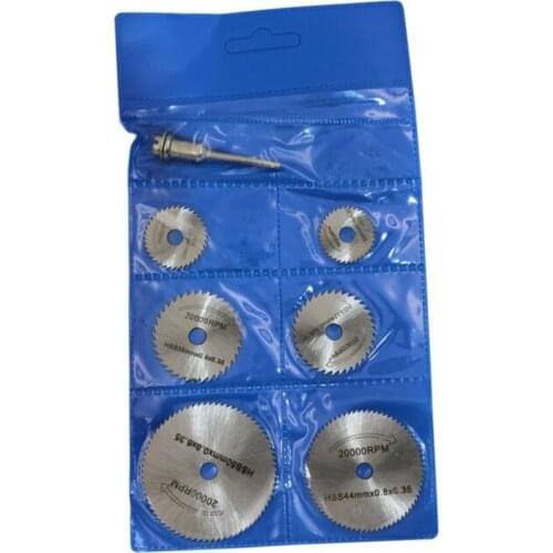 7pcs New Portable Rotary Tool Circular Saw Blades Cutting Discs Mandrel For Dremel Cutoff
