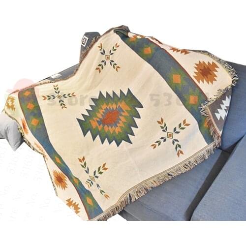 Aztec Navajo Towel Mat Throw Wall Hanging Cotton Rugs Classic Woven Machine Washable Picnic Sofa Blanket Home Decor 130x160cm