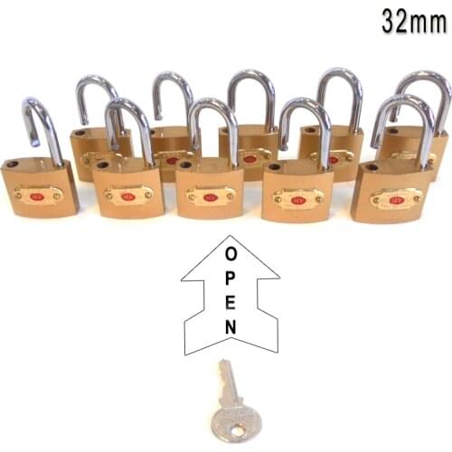Free shipping 10PC 32mm padlocks open by same keys