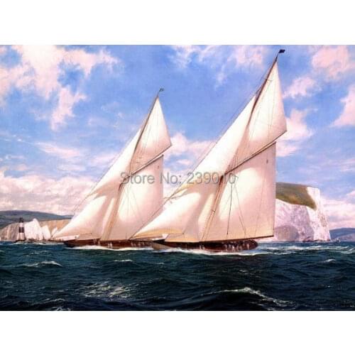 Free Shipping realist ship oil painting printed on canvaswall decoration picture Sailing scenery oil painting canvas prints