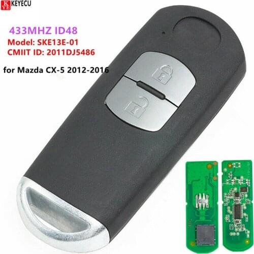 KEYECU New Aftermarket Remote Key Fob 2 Button 433Mhz ID83 for Mazda CX-5 SKE13E-01 +Uncut Blade