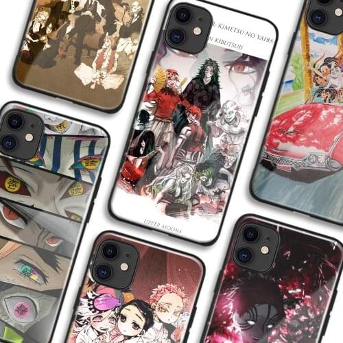 Demons Kimetsu No Yaiba Anime Phone Cases For IPhone 11 12 Mini Pro XS Max 6s X XR 6 7 8 Plus SE Soft TPU Shell Glass Cover