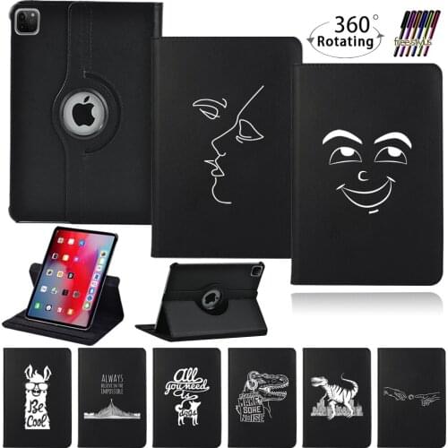 Print Pattern Case for Apple IPad Pro 9.7"/ Pro 10.5" /Pro 11" 2018/2020 360 Degree Rotating Tablet Case with Wake-up Function