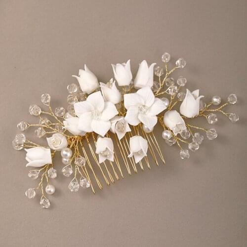 High Range Rhinestone Flower Haircomb Hair Decorations Hand Knitting Elegant Bridal Wedding Dress Tiara Accessories LL@17