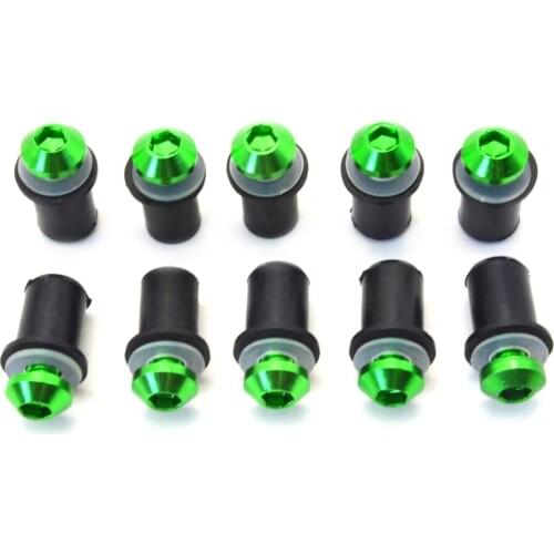FOR 10x CNC aluminum Motorcycle Accessories screw Windscreen Bolt screws Universal For kawasaki zx6r/zx636r/zx6rr 2000 2001 2002