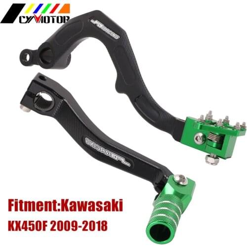 For Kawasaki KX450F KX 450 KXF450 KX 450F KXF 450 Motocycle CNC Foldbale Gear Shift Lever Shifter Pedal Brake Pedal 2009-2018