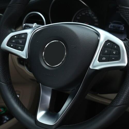 For Mercedes Benz C GLC E Class W213 W205 Car-Styling Newest ABS Chrome Steering Wheel Decoration Frame Trim