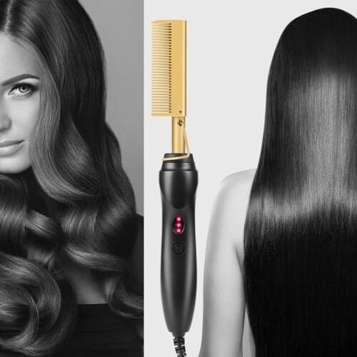 Electric Comb Curls Iron for Hair Styler Wand New Straightener Brush Wet and Dry Titanium Alloy Hot Comb Hair Styling Tools