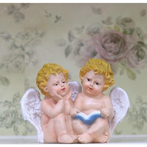 European angel doll handicraft ornaments resin lovers living Home Furnishing married Cupid birthday gift Wedding gifts Reading