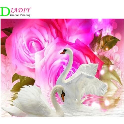 Diamond Embroidery Swan Pictures Of Rhinestones Diamond Mosaic Animals Diamond Painting Full Square Drill Wall Decor