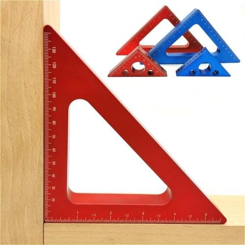 Aluminum Alloy Right Angle Ruler Mini Pocket Square DIY Woodworking Triangle Ruler Height Measuring Gauging Woodworking Tools