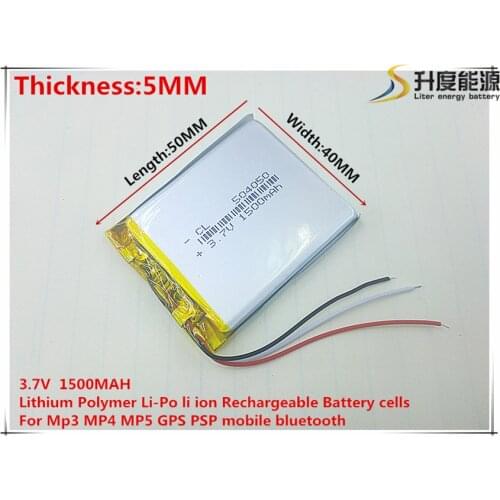 Wholesale 10 pcs 3.7V 1500mAh 504050 Lithium Polymer LiPo Rechargeable Battery For Mp3 Mp4 PAD DVD DIY E-book bluetooth