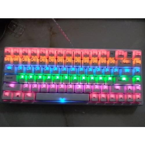Multi colored LED keycool 84 PBT compact mini mechanical keyboard kailh mx blue switches game keyboard