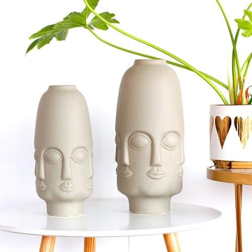Face Multi-sided Vase Placement Living Room Flower Arrangement Dry Flower Water Raising Flowers European Simple Creative