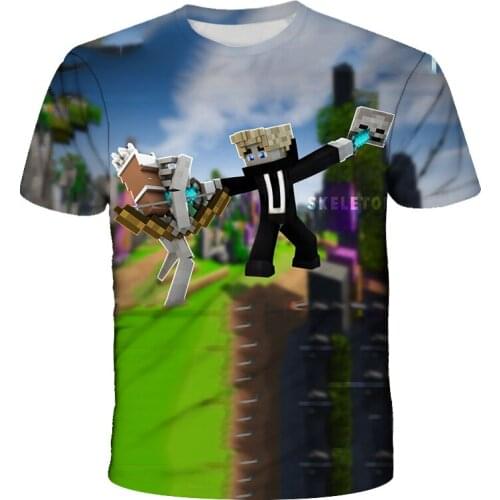 Fashion summer hip-hop comic characters 3D printing mens and womens short-sleeved T-shirts casual all-match mens full size