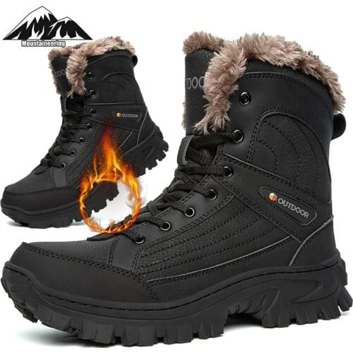 High Quality Hiking Shoes Men Winter Waterproof Hiking Boots And Ankle Warm Work Shoes Outdoor High-top Camp Shoes Hunting Shoes