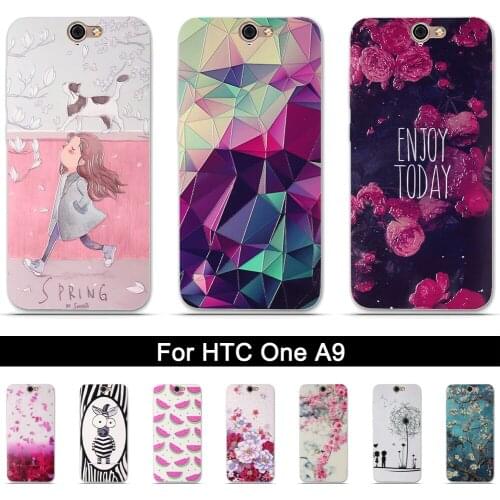 Soft TPU Case for HTC One A9 3D Relief Back Phone Cover for HTC One A9 Printing Painted Silicone Case For htc one a9 Shells Bags