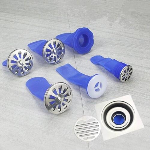 Floor Drain Seal Set Round Sink Drain Backflow Preventer Silicone Drains Plug Sewer Pipe Shower Kitchen Bathtub Sealing Ring