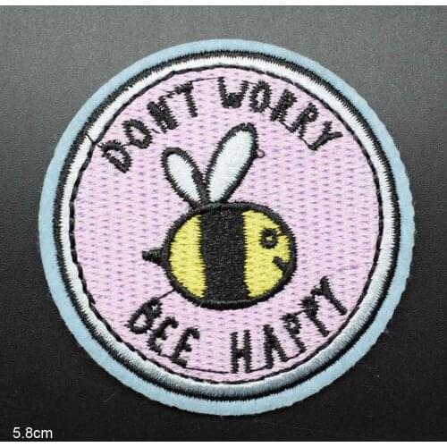 Pink Bee Boar Lion Iron On Patch Embroidered Clothes Patch For Clothing Woman Clothes Stickers Garment Apparel Accessories