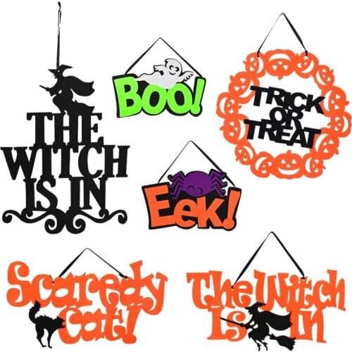 1Pcs Halloween Non-woven Pumpkin Skull Spider Web Pull Flag Hanging Garlands Ornament Halloween Party Scene Layout Props