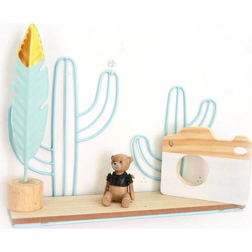 Nordic Ins Kids Iron Shelf Cross Bar Storage Organization Shelf for Home Decoration Home Supplies